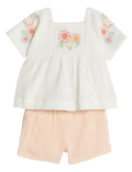 2pc Pure Cotton Floral Outfit