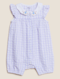 Pure Cotton Gingham Romper (0 - 3 Yrs)
