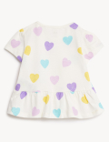 Pure Cotton Heart Print T-Shirt