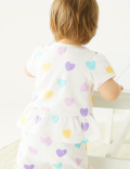 Pure Cotton Heart Print T-Shirt