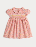 Pure Cotton Floral Smock Dress (0-3 Yrs)