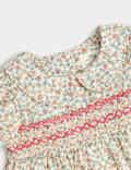Pure Cotton Floral Smock Dress (0-3 Yrs)