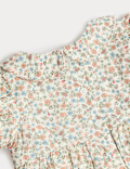 Pure Cotton Floral Smock Dress (0-3 Yrs)