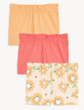 3pk Pure Cotton Printed Shorts