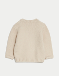 Cotton Rich Floral Knitted Jumper (0-3 Yrs)