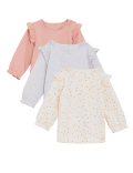 3pk Pure Cotton Tops (0-3 Yrs)