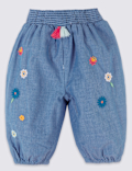 Pure Cotton Chambray Trousers