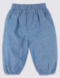 Pure Cotton Chambray Trousers
