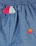 Pure Cotton Chambray Trousers