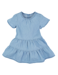 Cotton Chambray Tiered Dress