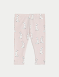 2pk Cotton Rich Bunny Leggings (0-3 Yrs)