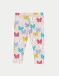 2pk Cotton Rich Butterfly & Striped Leggings (0-3 Yrs)