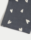 2pk Cotton Rich Heart Leggings (0-3 Yrs)