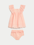 2pc Pure Cotton Dress Outfit (0-3 Yrs)