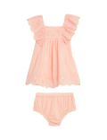 2pc Pure Cotton Dress Outfit (0-3 Yrs)