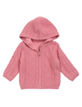 Pure Cotton Hooded Cable Knit Cardigan (0-3 Yrs)