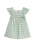 Pure Cotton Gingham Frill Dress (0-3 Yrs)