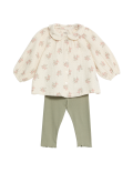 2pc Cotton Rich Floral Outfit (0-3 Yrs)