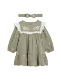 2pc Pure Cotton Floral Dress Set (0-3 Yrs)