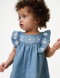 Cotton Rich Embroidered Dress (0-3 Yrs)