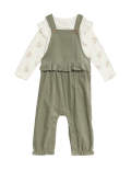 2pc Pure Cotton Cord Dungaree Outfit (0-3 Yrs)