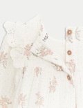 Pure Cotton Floral Dress with Tights (0-3 Yrs)