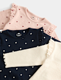 3 Pack Cotton Rich Jersey Heart Tops (0-5 Yrs)