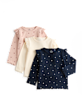 3 Pack Cotton Rich Jersey Heart Tops (0-5 Yrs)