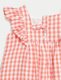 Pure Cotton Checked Dress (0-3 Yrs)