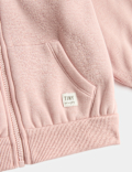 Cotton Blend Plain Zip Hoodie (0-3 Yrs)