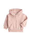 Cotton Blend Plain Zip Hoodie (0-3 Yrs)