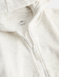 Cotton Blend Plain Zip Hoodie (0-3 Yrs)