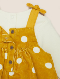 3 Piece Cotton Spot Cord Dress Outfit (0-3 Yrs)