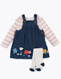 3 Piece Cotton Rich Floral Outfit (0-3 Yrs)