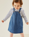 2pc Pure Cotton Denim Pinny Outfit (0-3 Yrs)