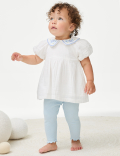 2pc Pure Cotton Embroidered Outfit (0-3 Yrs)