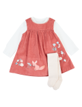 3 Piece Cotton Embroidered Dress (7lbs-3 Yrs)