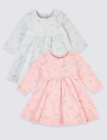 2 Pack Jersey Animal Print Dress (7lbs-12 Mths)