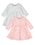2 Pack Jersey Animal Print Dress (7lbs-12 Mths)