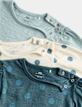 3 Pack Pure Cotton Spotty Tops (0-5 Yrs)