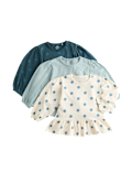 3 Pack Pure Cotton Spotty Tops (0-5 Yrs)