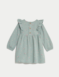Cotton Rich Floral Dress with Tights (0-3 Yrs)
