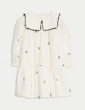 Elephant Embroidered Collared Dress (0-6 Ys)