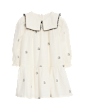 Elephant Embroidered Collared Dress (0-6 Ys)