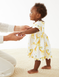 Pure Cotton Giraffe Print Dress (0-3 Yrs)