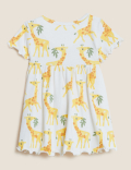 Pure Cotton Giraffe Print Dress (0-3 Yrs)