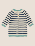 2pc Cotton Stripe Knitted Dress (0-3 Yrs)