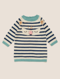 2pc Cotton Stripe Knitted Dress (0-3 Yrs)