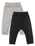 2 Pack Star & Moon Print Joggers (0-3 Yrs)