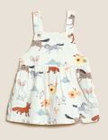 3pc Cotton Rich Woodland Pinafore Outfit